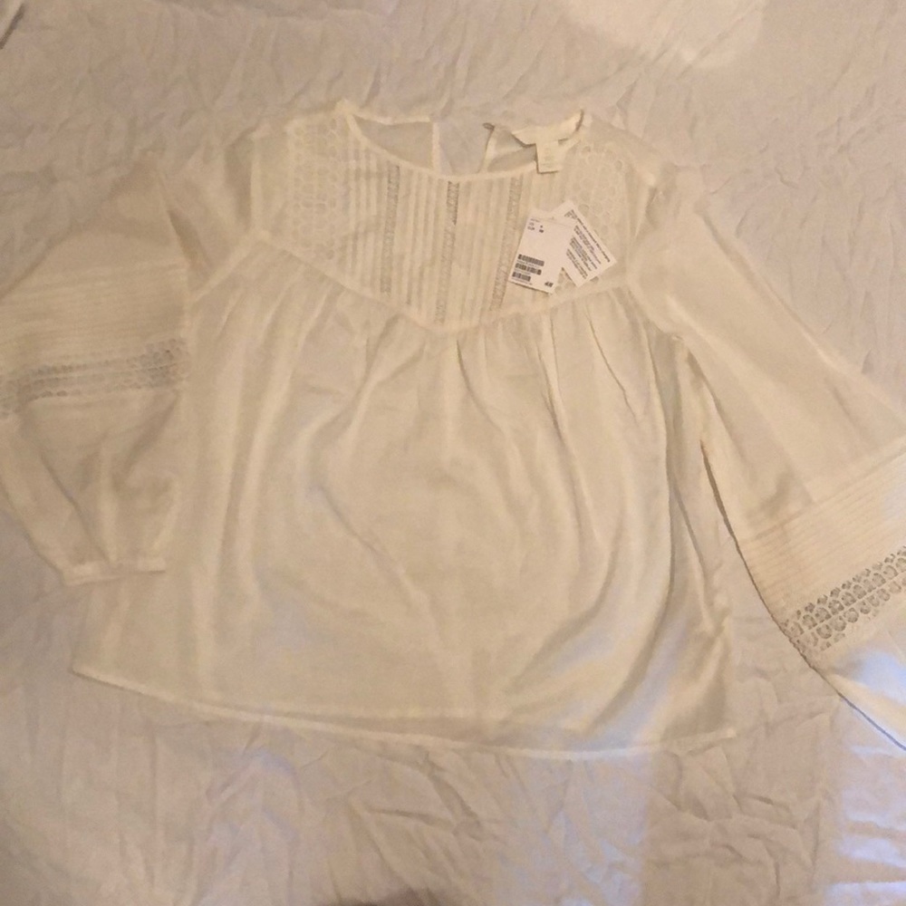 H&M long sleeve blouse with lace